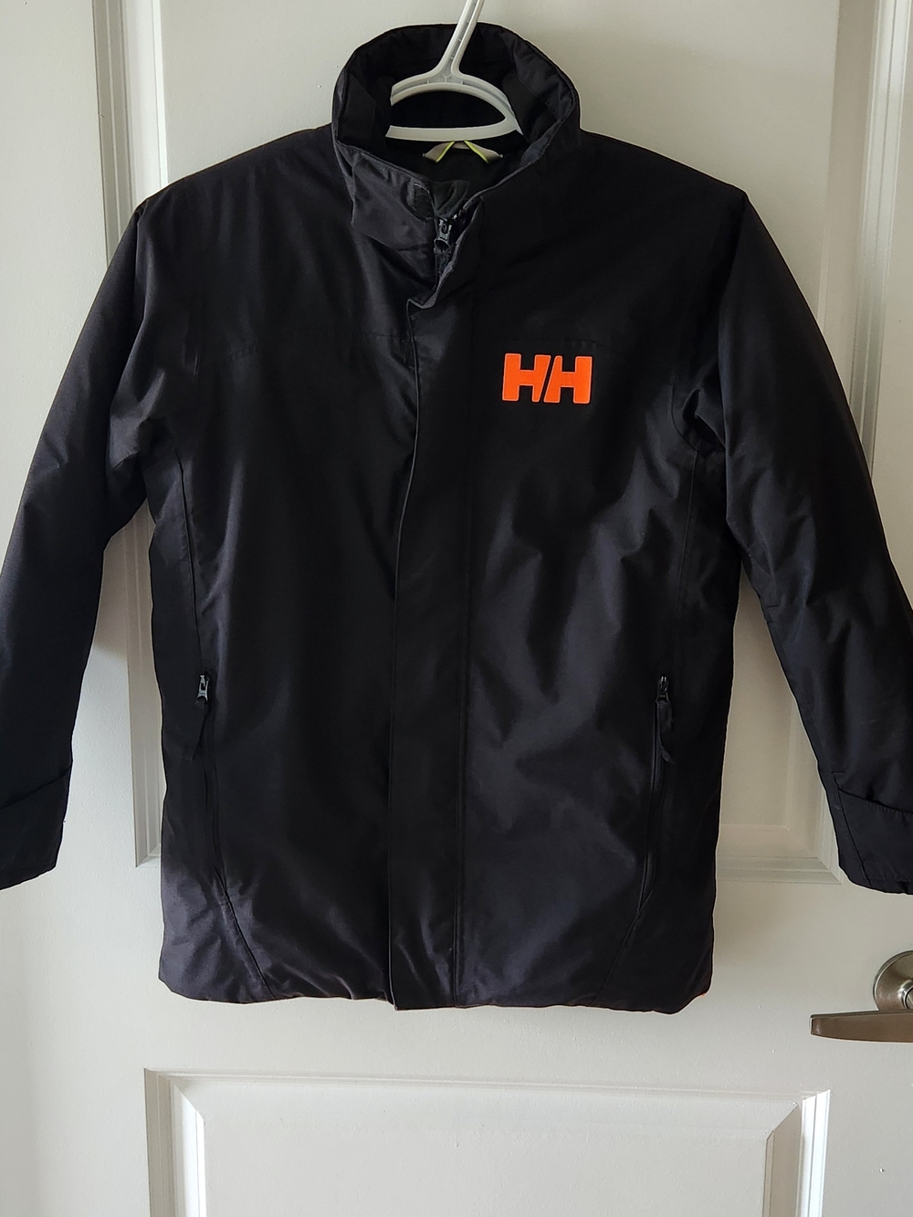 Helly Hansen Kids Unisex Jacket | Size 10 | Black & Orange | EUC